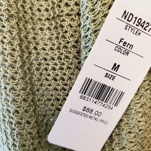 Fern Green Open Knit Artsy Boho Spring Light Cardigan Duster NWT, Various - Picture 3 of 8